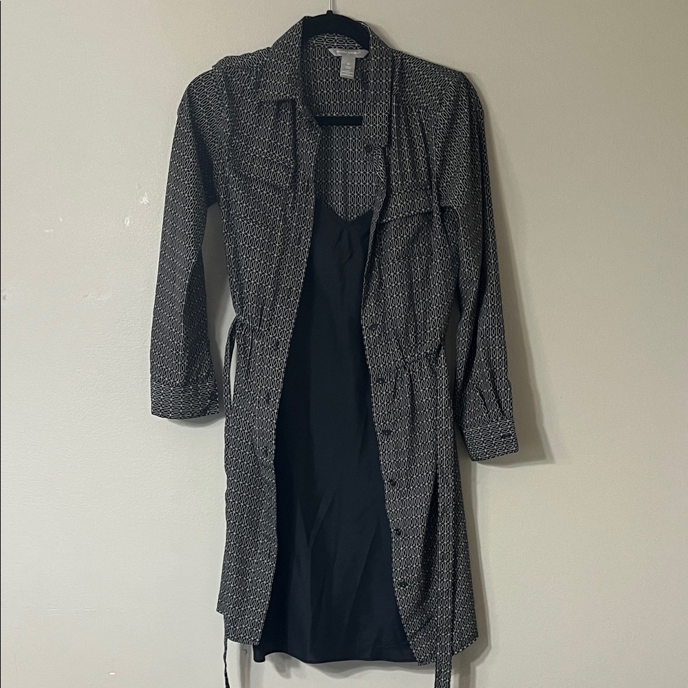 Banana Republic Charcoal and Black Patterned 2 piece dress
